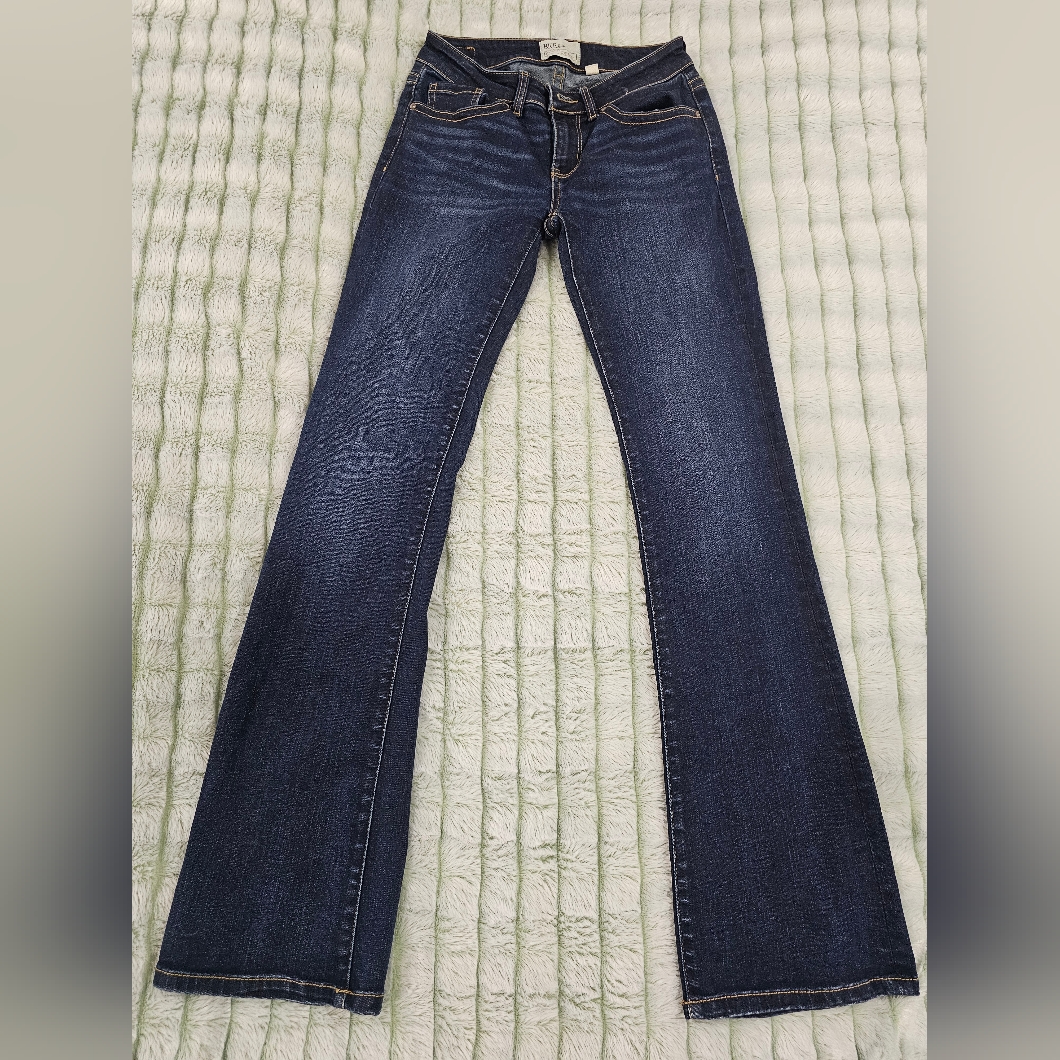 Bke Dark Blue Boot Cut Women's Jeans